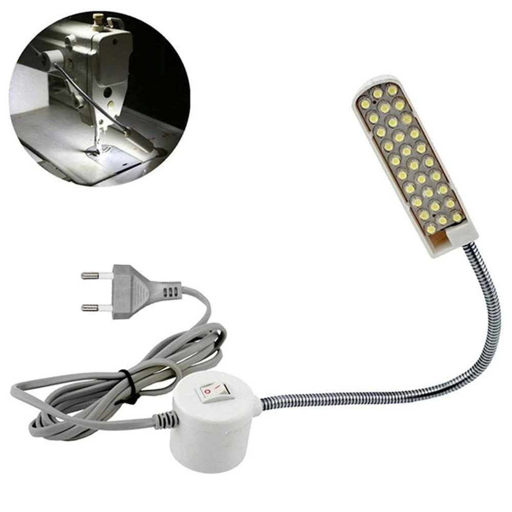 ( COD ) Lampu Mesin Jahit RL - MJ01 ROLINSON LED 30 Titik Magnet flexible 360 derajat 1,3meter 110-250 V cahaya PUTIH dengan tombol on off(PAKAI COLOKAN)