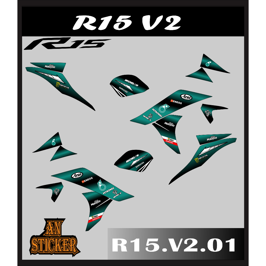 STRIPING R15 V1/2 - STRIPING STICKER VARIASI YAMAHA R15 V1/V2 R15V2 01