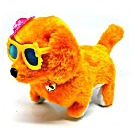 Mainan Anak Boneka Hewan Anjing Bunyi dan Gerak Orange