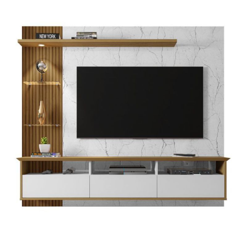 Backdrop TV Minimalis / Cabinet gantung elegan ukuran Besar (200x150x30x35) LB gray 2