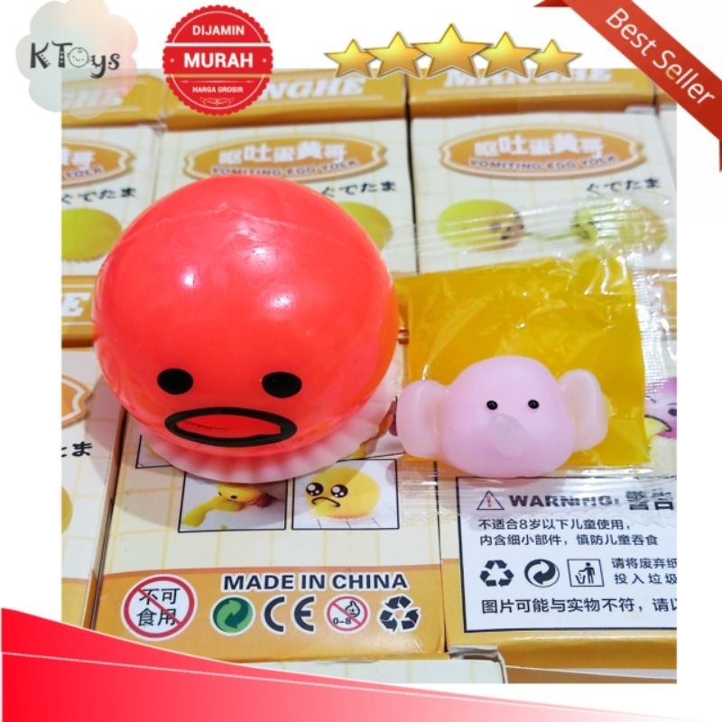 Mainan anak viral gudetama telur slime squishy termurah