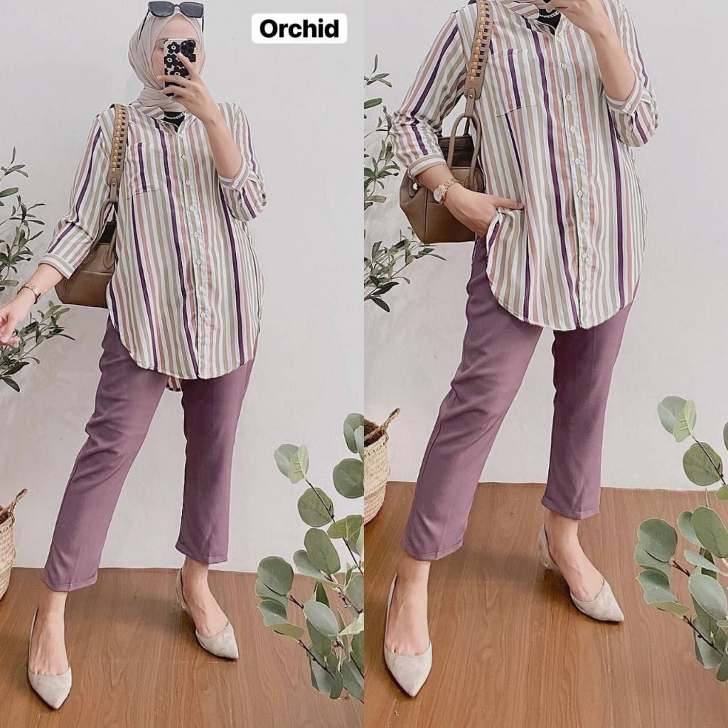 RAINBOW SET// PELANGI SET// ONE SET SALUR WANITA VIRAL// SETELAN CELANA KEMEJA FORMAL KEKINIAN// SETCEL KERJA BUSUI KANCING// ONE SET SYAKILA PREMIUM