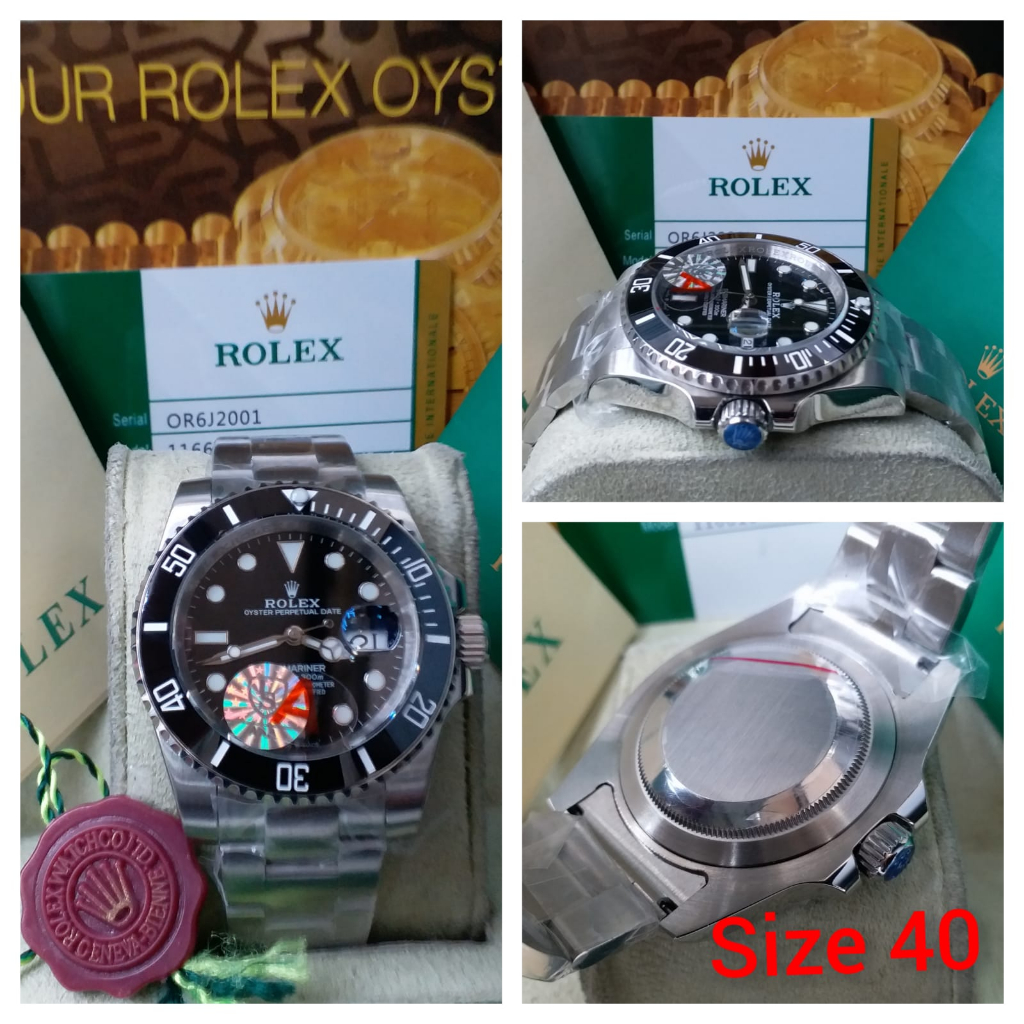 Jam Pria Rolex Submariner automatic Original Premium Black 40MM Fullset