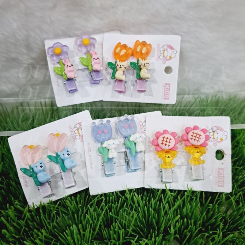 Jepit Rambut Anak Mini Animal Flower Jepit Rambut Cinnamoroll Jepit Rambut Pompompurin