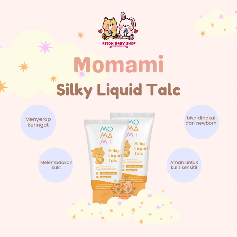 Momami Silky Liquid Talc 125 ml Bedak Cair Bayi