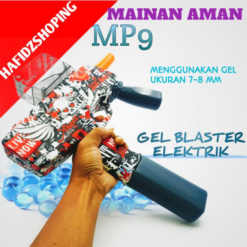 Mainan Water Gel Blaster MP9 Automatis Elektrik Permainan Luar Ruangan