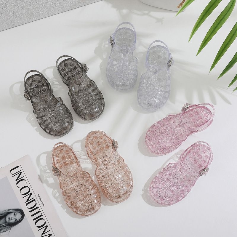 Meisha jelly glitter kids  size 22-29/jelly shoes kids/sandal anak import/sandal anak karet/sandal sepatu anak jelly/jelly shoes kids/sepatu sandal slippers/sepatu sandal couple mom and kids