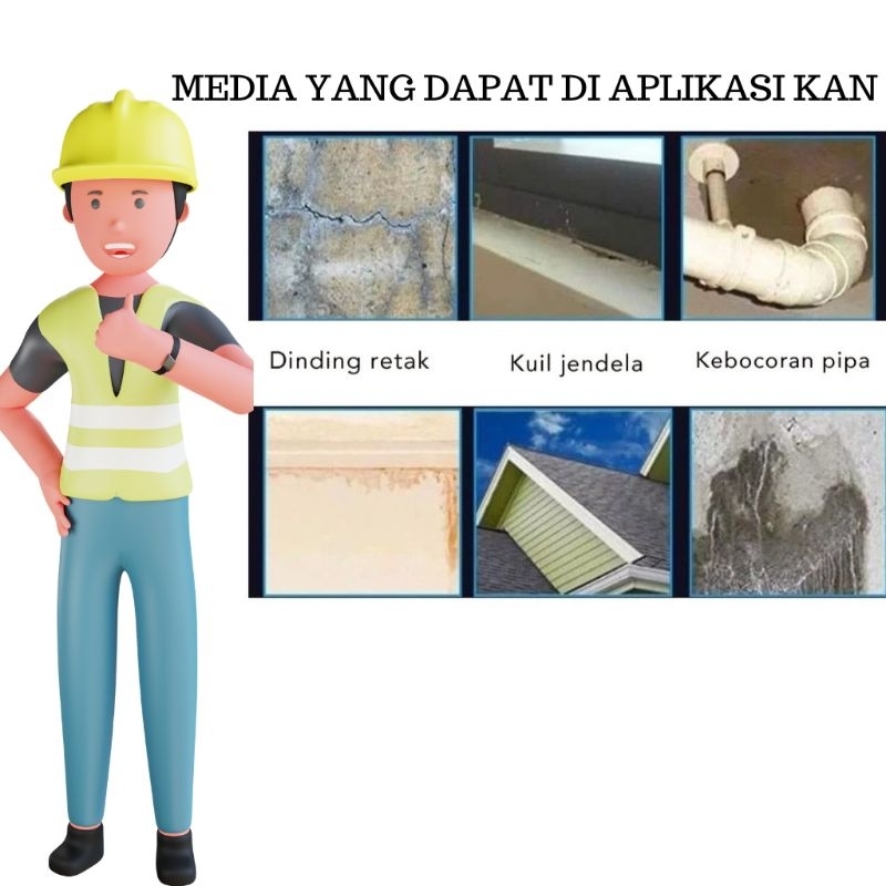 Lem Transparan Pelapis Anti Bocor beton dinding Extra kuat dan Cepat kering 1Kg - Golden Horse