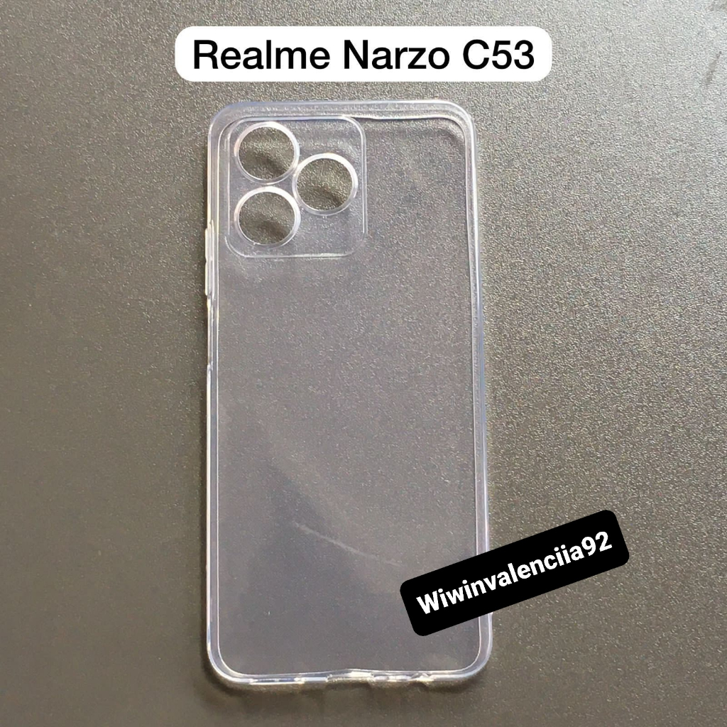 Softcase ULTRATHIN Bening Dan Hitam REALME C55 NFC C53 2023 Terbaru Sofcase Bening Glossy Soft Case Lembut Tipis Clear Super Ultra Thin Silicone-Silikon-Karet-Plastik Berasa Ga pakai Casing Sekali 4G 5G Plus s y t Pro 4G 5G PRO Plus New ter Baru 2023