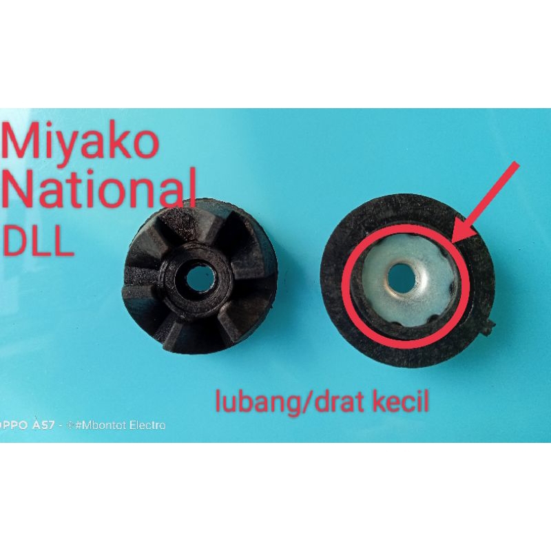 KOPEL GIGI KARET BLENDER LUBANG KECIL MIYAKO , NATIONAL  DAN MERK CINA LAINNYA