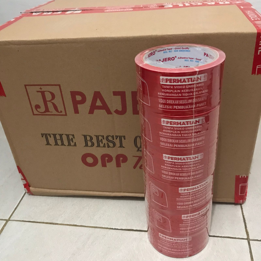 

Lakban Isolasi Pajero OPP Tape Coklat / Bening / FRAGILE