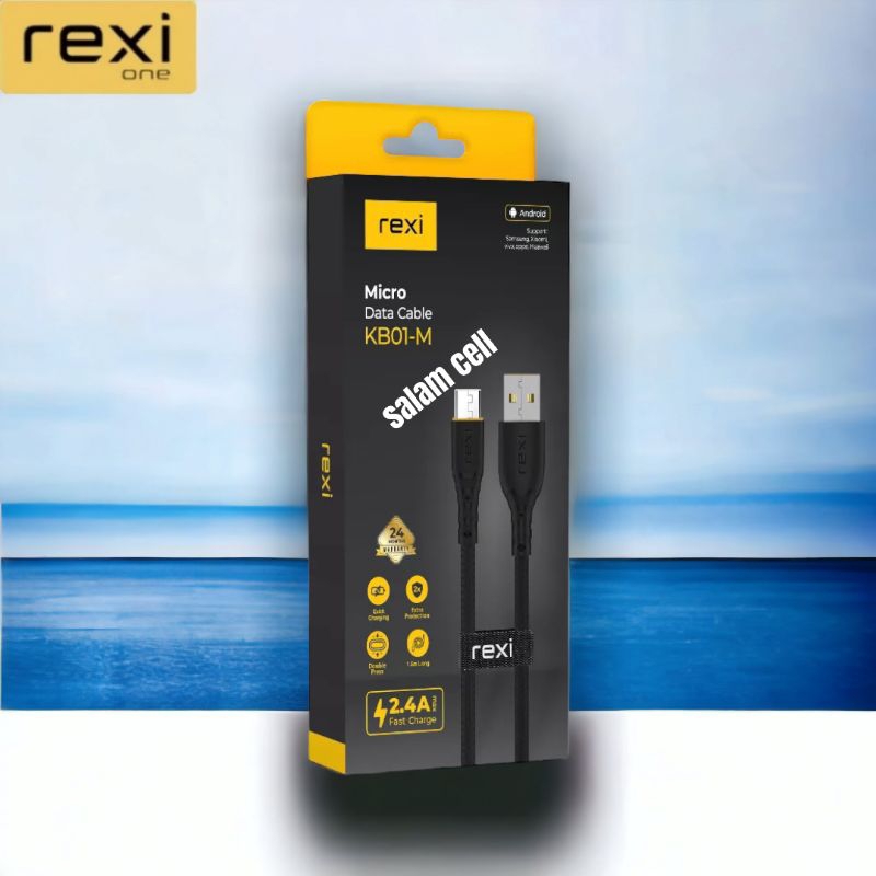 Kabel Data Micro Usb REXI KB01-M 2,4A Fast Charger Original Garansi Resmi