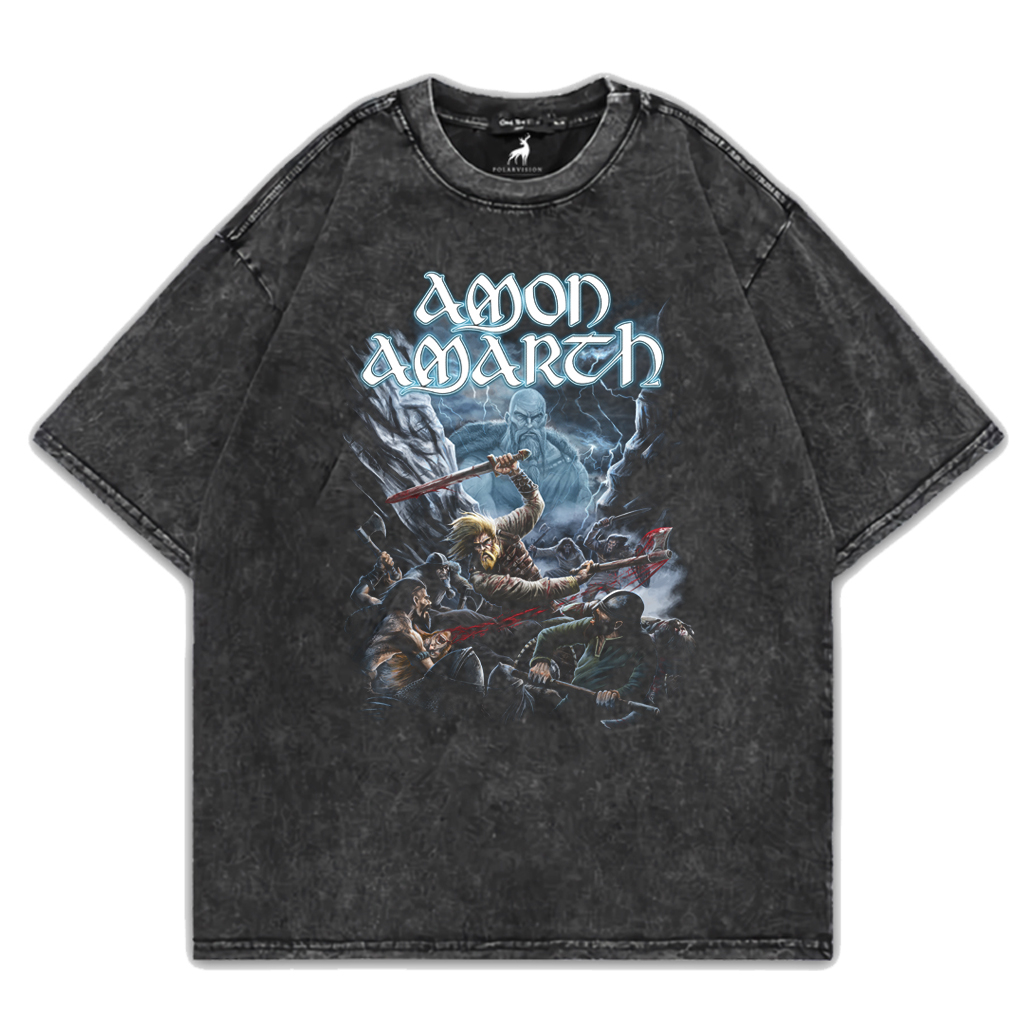 PolarVision Kaos Musik Band Amonamarth Washed Oversize