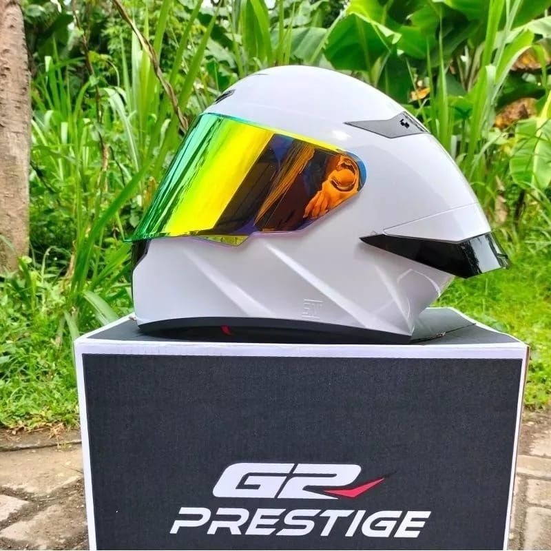 Helm Full Face G2 Prestige TTC Paket Ganteng Kaca Iridium+Spoiler