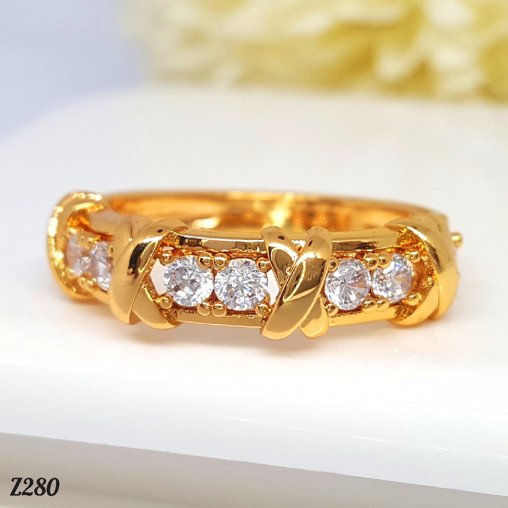 PGX Cincin Xuping Wanita Perhiasan Lapis Emas Aksesoris Fashion Premium - Z280