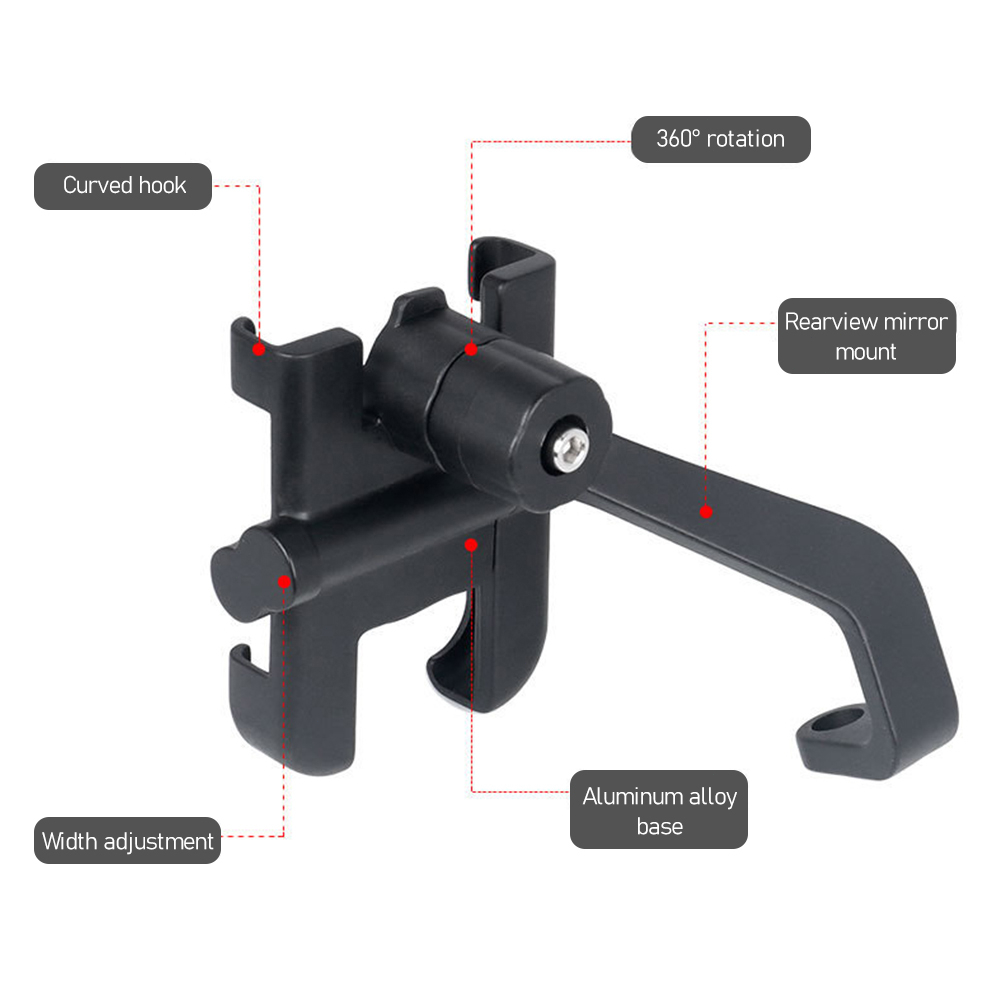 Actual 【COD】Aluminum Alloy 360Degree Adjustable Stable Motorcycle Phone Holder Universal Mobile Phone Holder Navigation GPS Phone CP Bracket