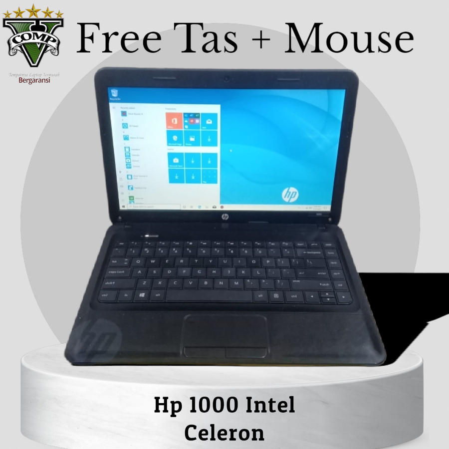 Laptop Hp 1000, Intel Celeron, SSD 256gb, Ram 4gb, Layar 14 inc