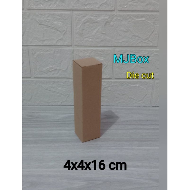 

kardus karton UK,4x4x16 cm..box corrugated die cut, untuk packing botol dll.