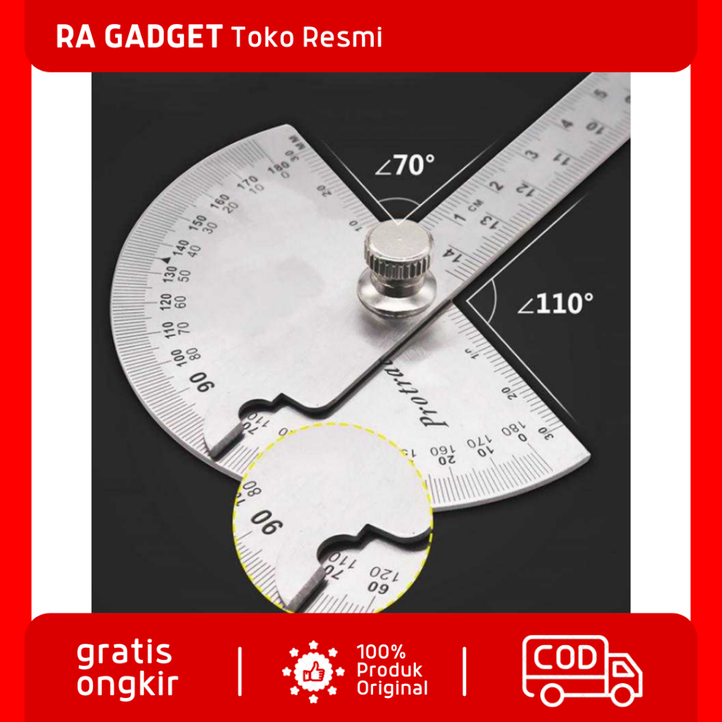 Penggaris Busur Derajat 14.5cm 180 Degree  / Penggaris Busur Derajat Sudut Siku Keramik Protactor Di
