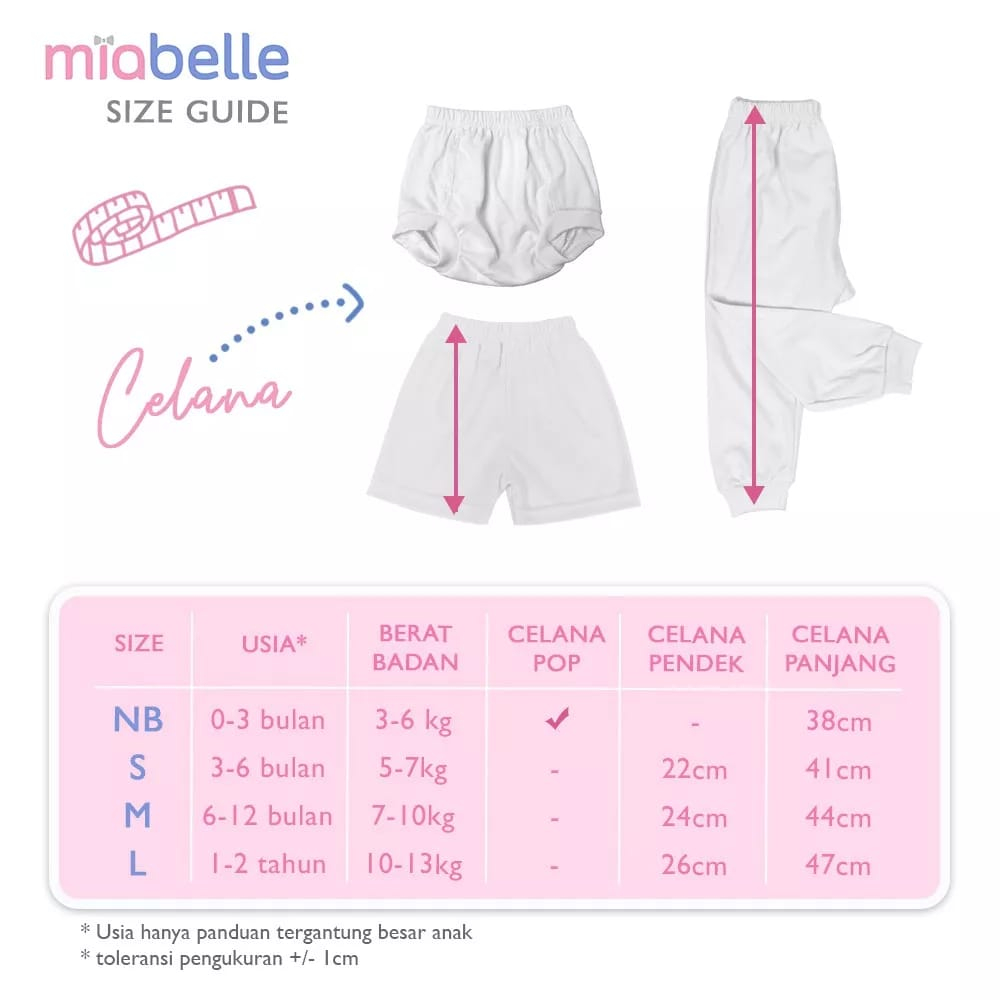 Miabelle Basic Celana Pop Bayi Newborn