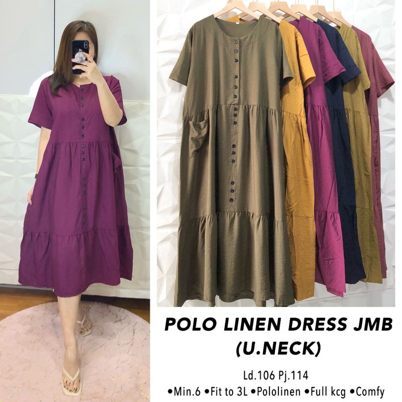 Polo Linen Dress (u.neck)