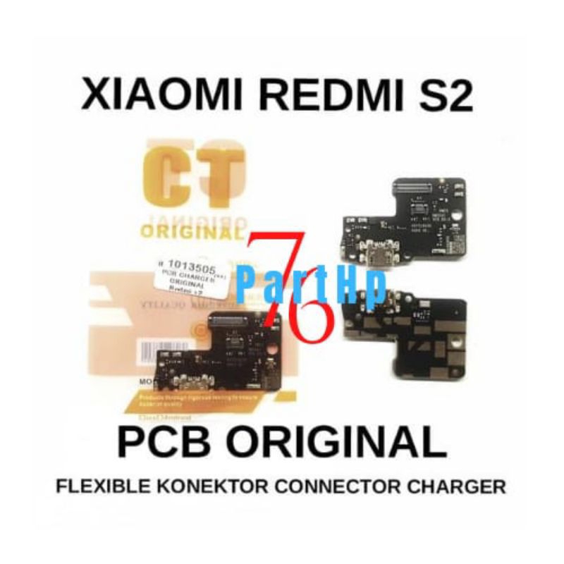 Ori CT Konektor PCB Connector charger Mic + Xiaomi Redmi S2 / Y2  Pcb papan charger