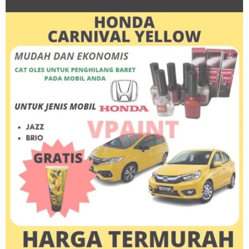 CAT MOBIL HONDA KUNING  OLES PENGHILANG BARET MOBIL HONDA KUNING CARNIVAL YELLOW HONDA Jazz