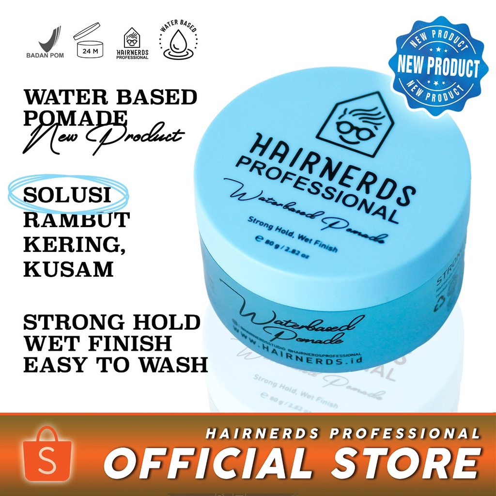 Hairnerds Professional - Water Based Pomade Strong Hold Wet Finish