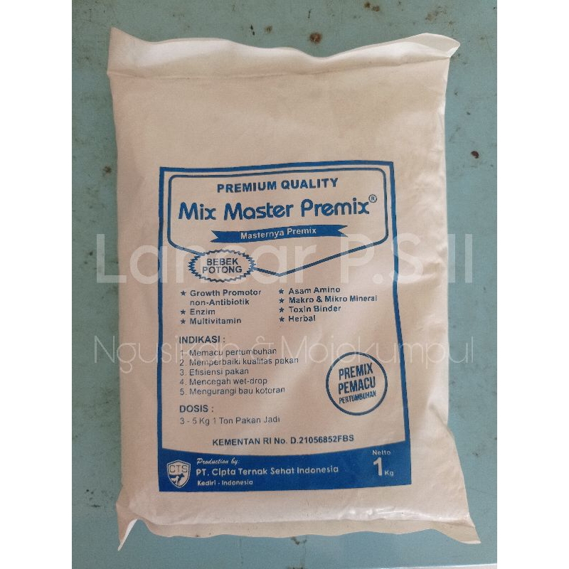 

Mix Master Premix Bebek Potong, Premix Bebek Potong, Bebek hipbrida/Peking, Premix 1kg