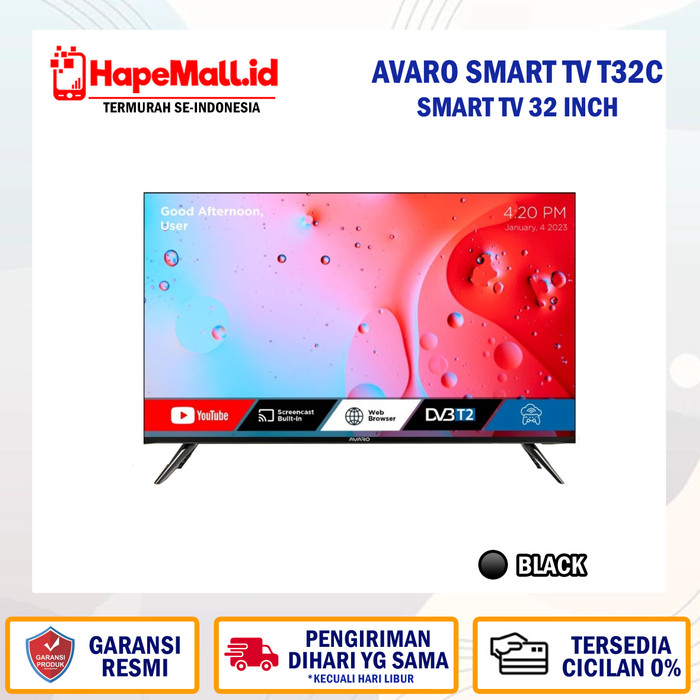 AVARO SMART TV HD 32 INCH T32C GARANSI RESMI TERMURAH