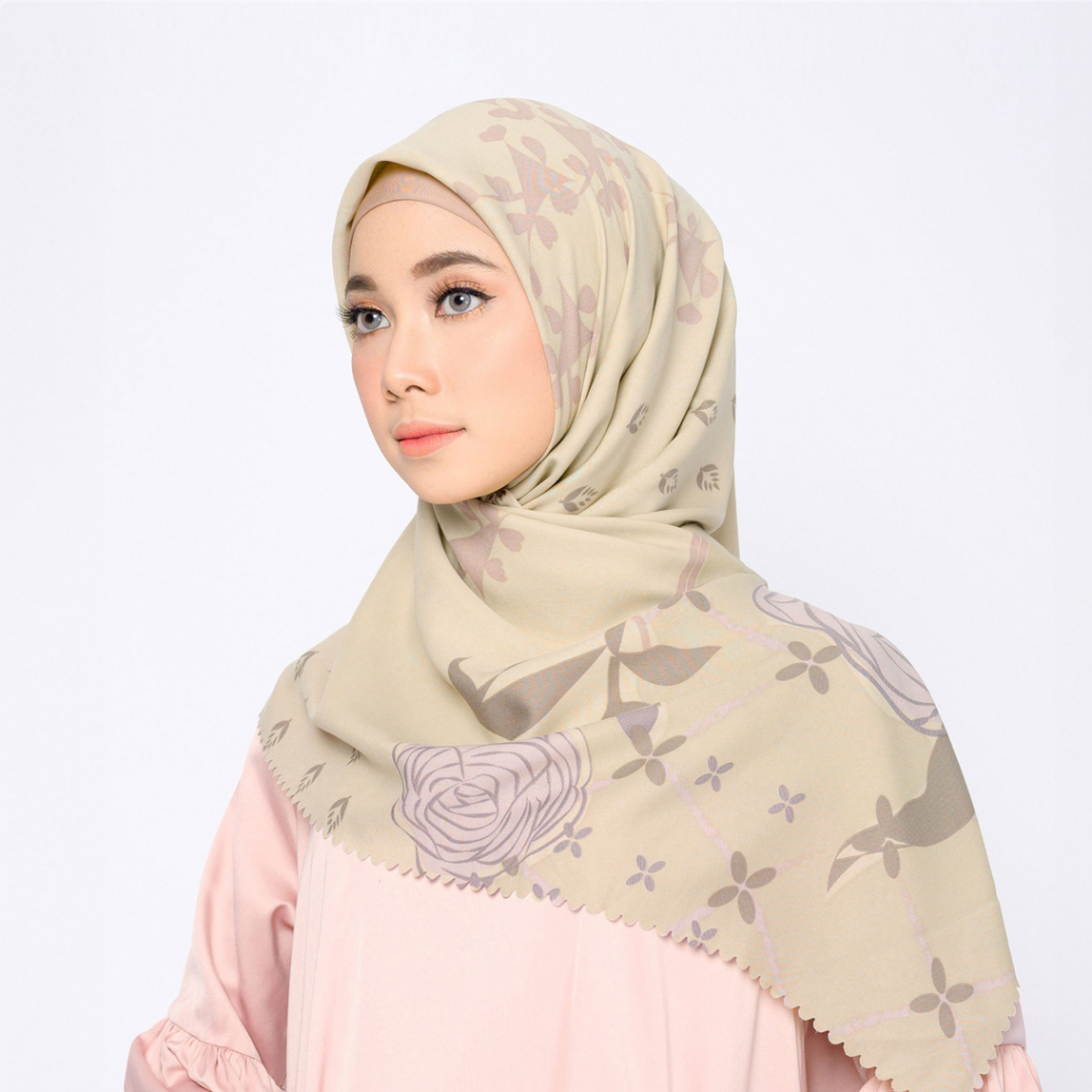 ZM Zaskia Mecca - Rose Moss Scarf Kerudung Segi Empat Ultra Sonic - Romansa Khatulistiwa