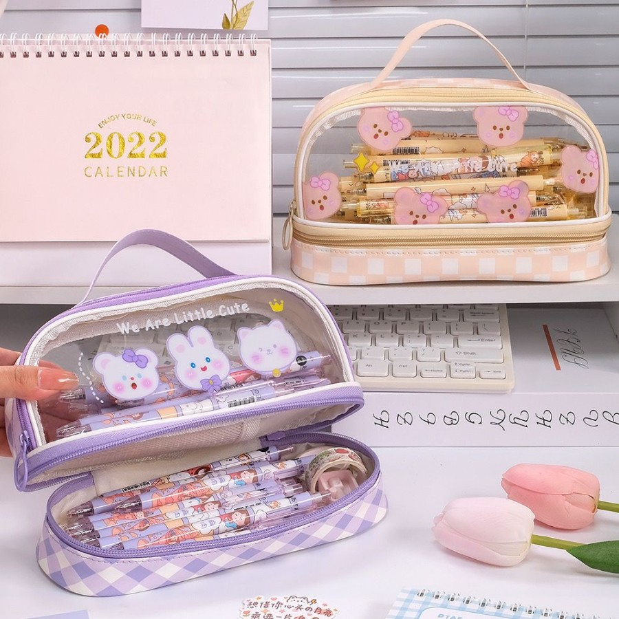 

HenJO Kotak Pensil Anak Korea Susun Besar Jumbo Catur Beruang Tempat Pensil Pouch Sekolah Anak Cewek