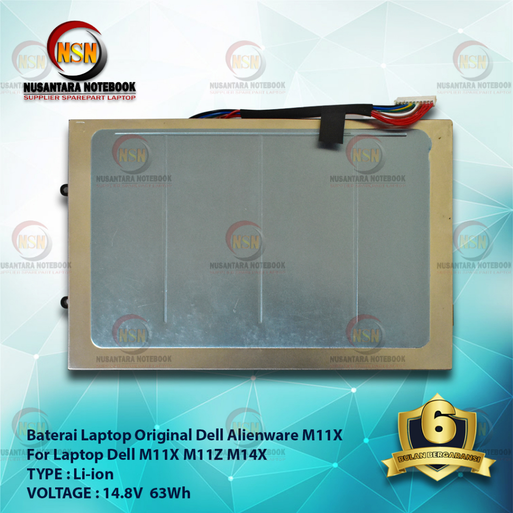 Baterai ORI DELL ALIENWARE  M11X for Laptop Dell M11X M11Z M14X 14.8V 63Wh