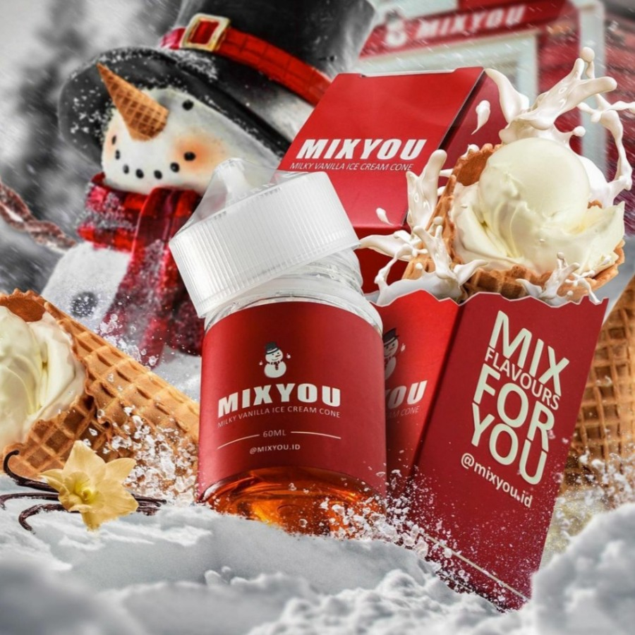 MIX YOU MILKY VANILLA ICE CREAM CONE 60ML BY G&amp;M FREEBASE E-LIQUID