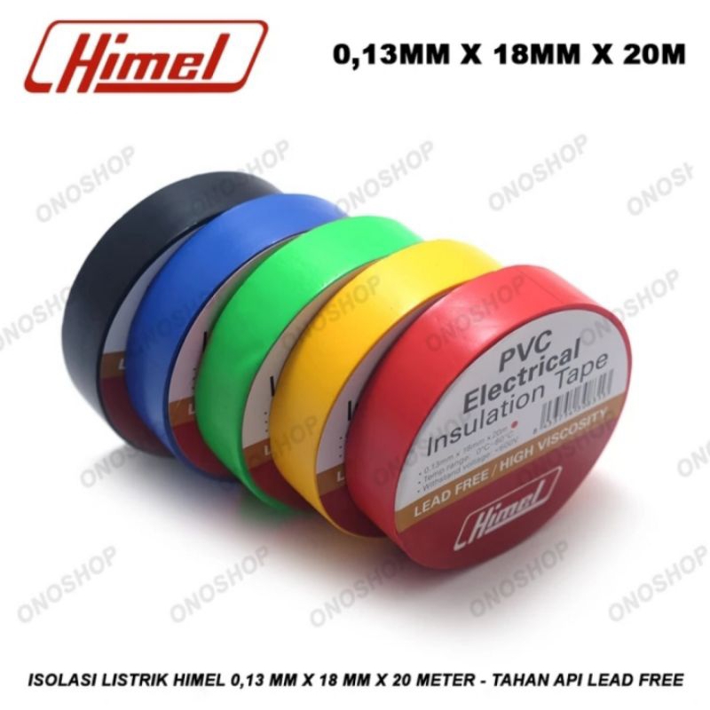 Electrical Tape / Isolasi Listrik 0,13mm x 0,18mm x 20 Meter HIMEL