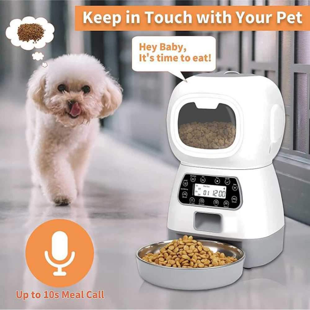 Tempat Makan Hewan Peliharaan Anjing Kucing Otomatis Pet Food Dispenser 3.5L