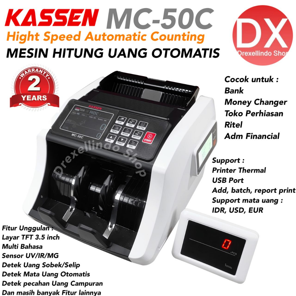 MESIN PENGHITUNG UANG KASSEN MC-50C MONEY BILL COUNTER MC50C