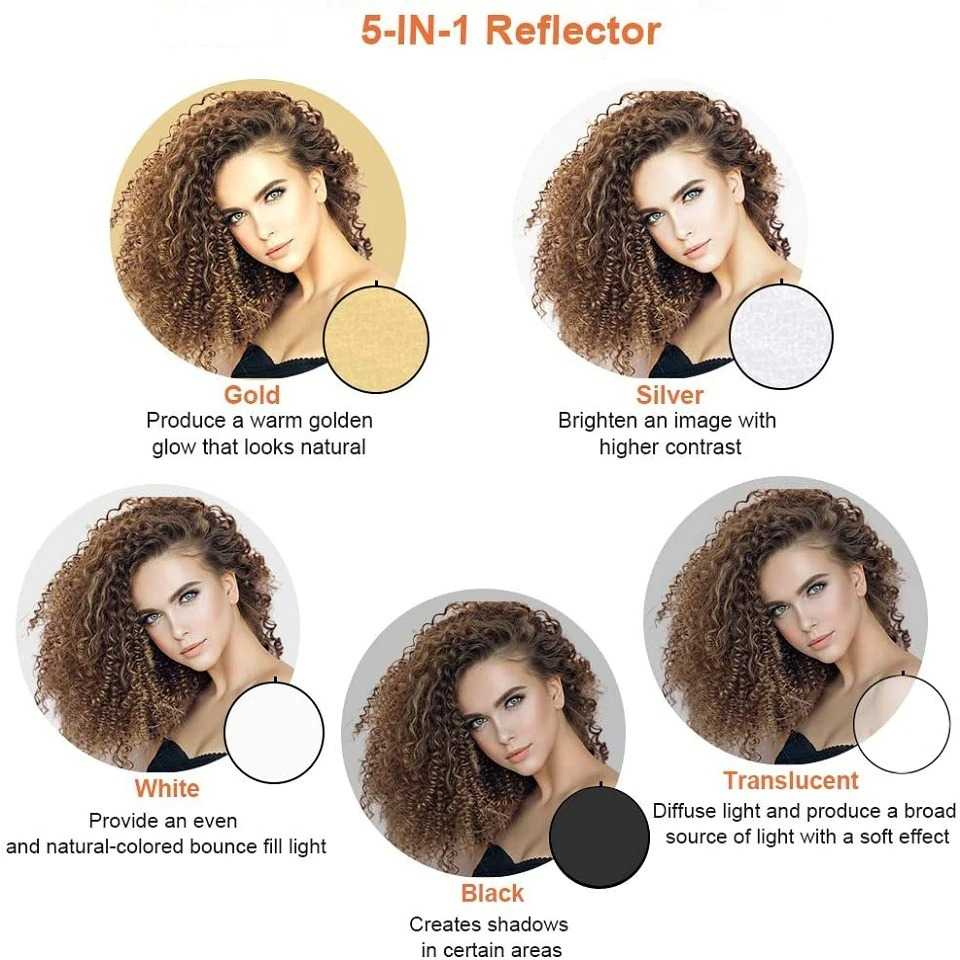 Reflektor Cahaya 5 in 1 Backdrops Studio Foto Lighting Photoshoot Reflector