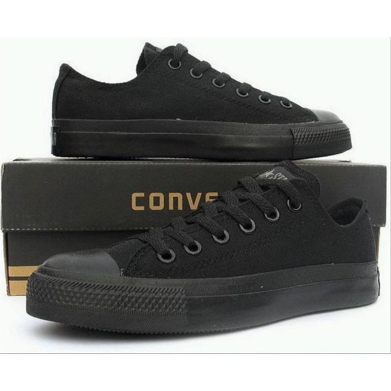 SEPATU SEKOLAH PRIA CONVERSE_ALL STAR / SEPATU SEKOLAH SANTAI KERJA KULIAH FULL BLACK