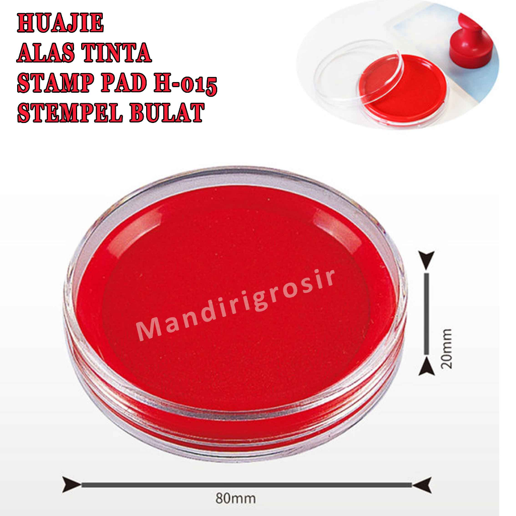 Alas Tinta * Huajie Stamp Pad * Stempel Bulat * Stamp Pas H-015