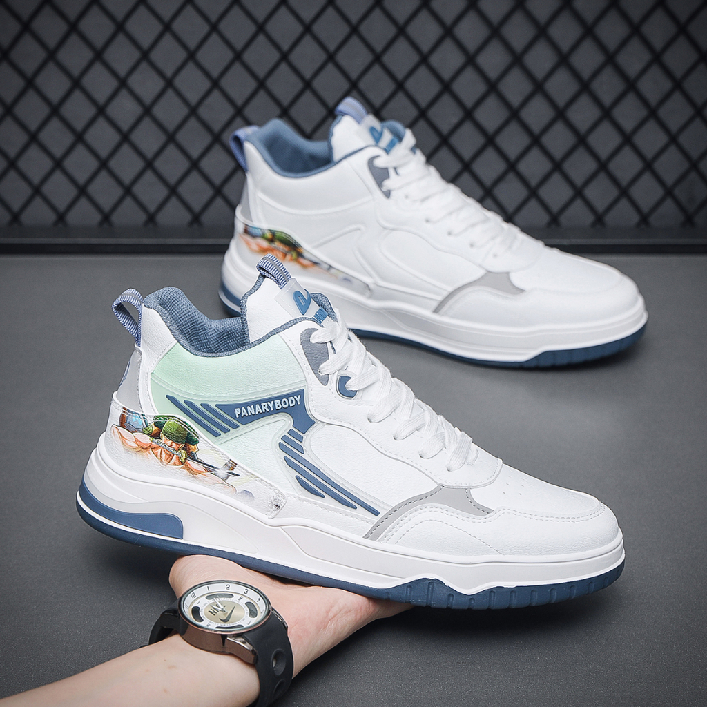 Sepatu Pria Anime Fashion Pria Modis Sneakers Sepatu Cowok Kece High Quality Kekinian Warna Putih QN256