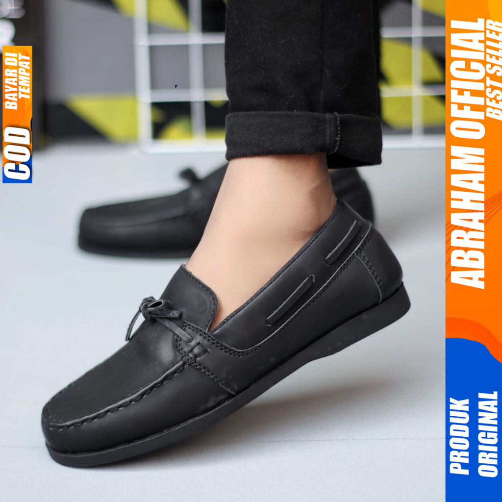 Sepatu Loafers Formal Casual Pantofel Hitam Pria