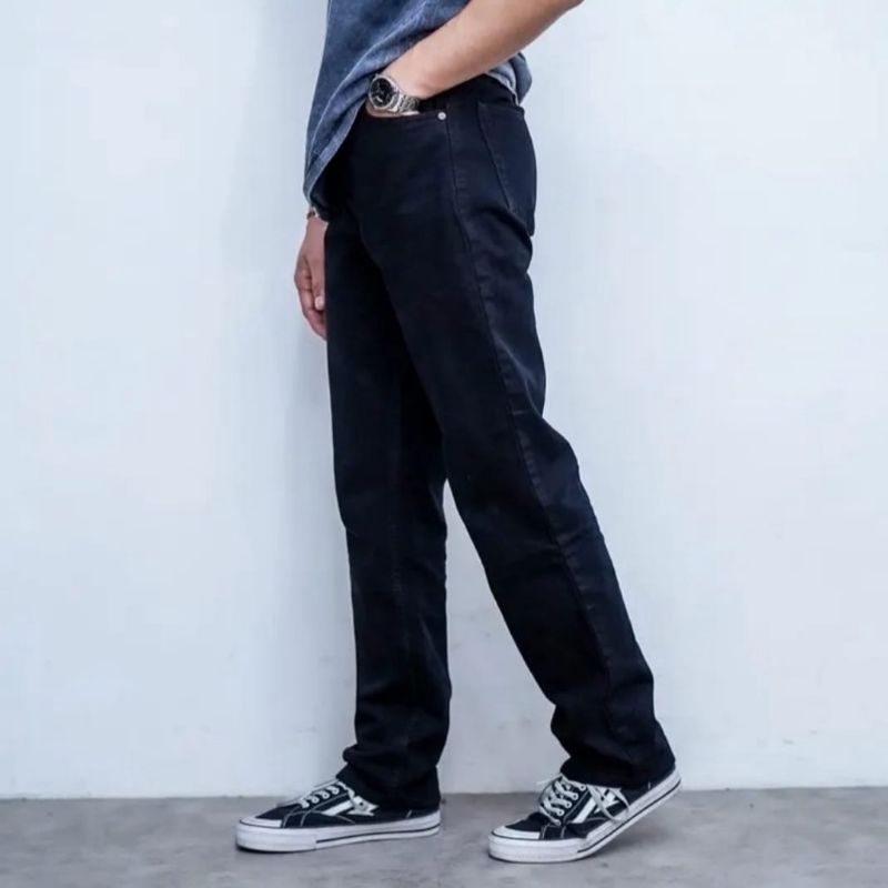 Celana Jeans Pria Reguler Grey Basic Denim Lea Standar Premium Size 28-33