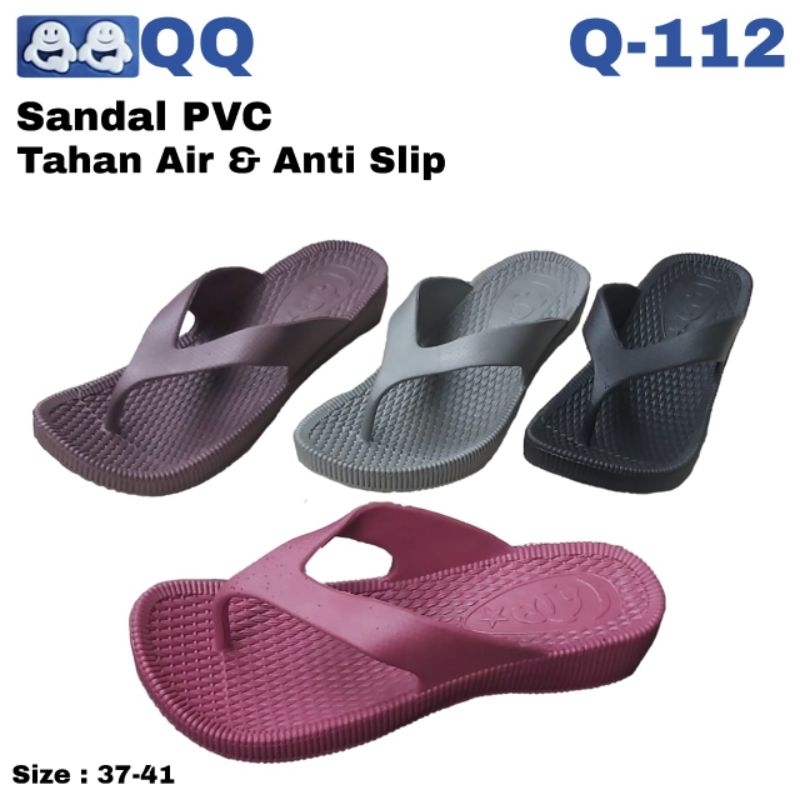 Sandal Jepit Wanita Q-112 Empuk Anti Selip Tapak Tebel