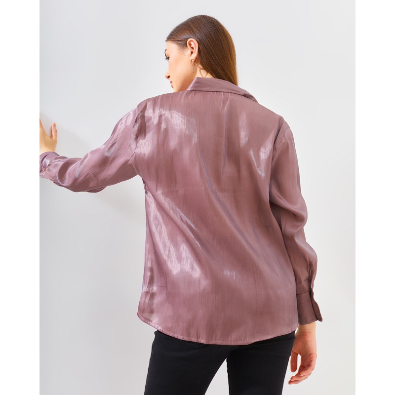 KEMEJA WANITA TANGAN PANJANG SHIMER PREMIUM BKK