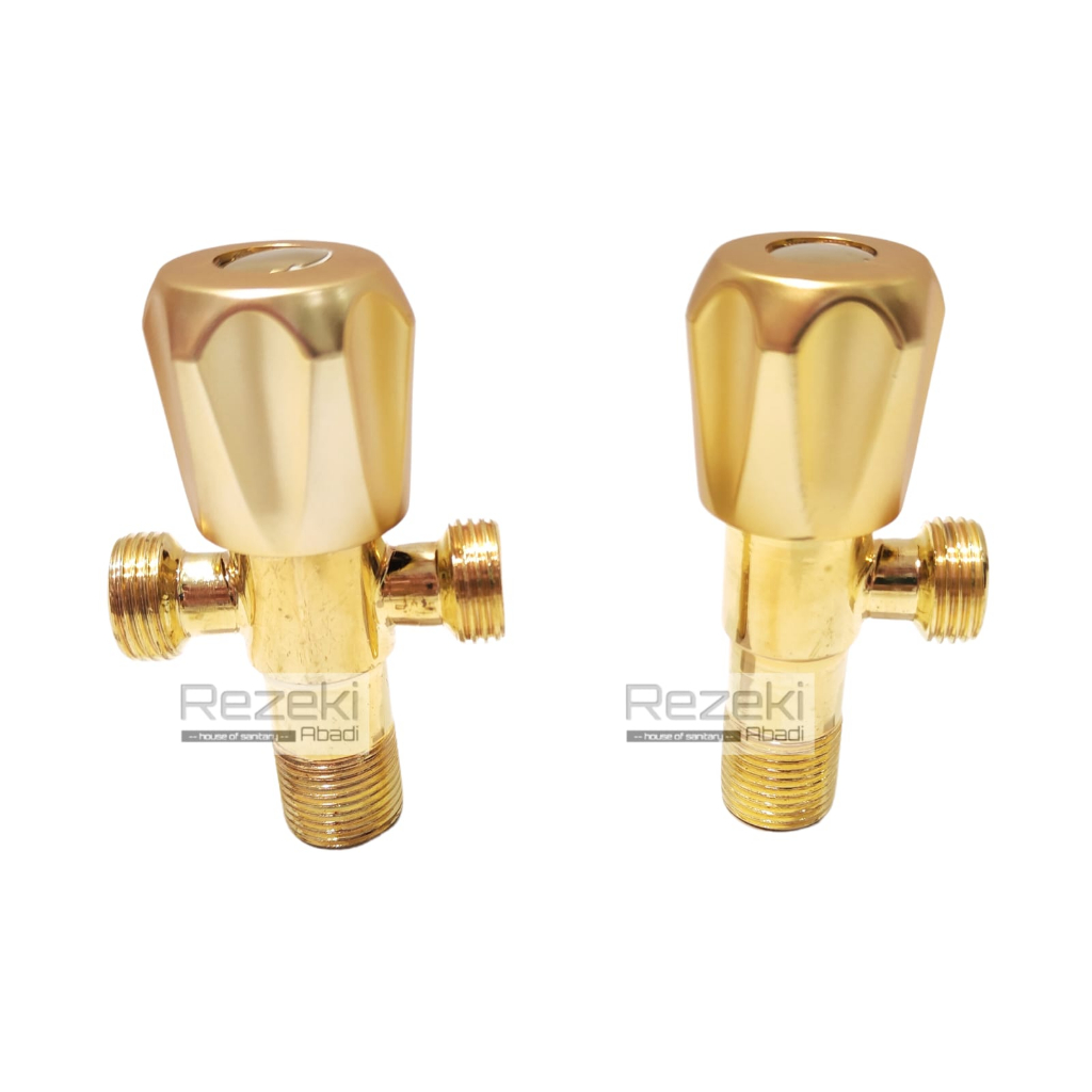 Stop Kran Stainless Antik Warna Gold - Stop Kran Wastafel Kloset