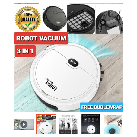SMART SWEEPING ROBOT MINI 3 IN 1 SAPU PENYEDOT DEBU  hemat listrik