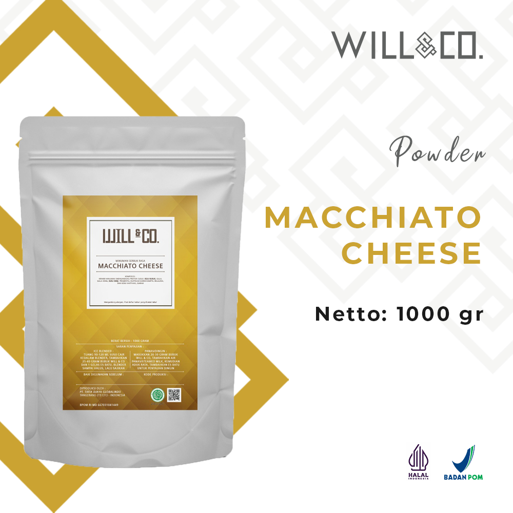 

Bubuk Minuman Macchiato Cheese Premium Will&Co Powder 1Kg