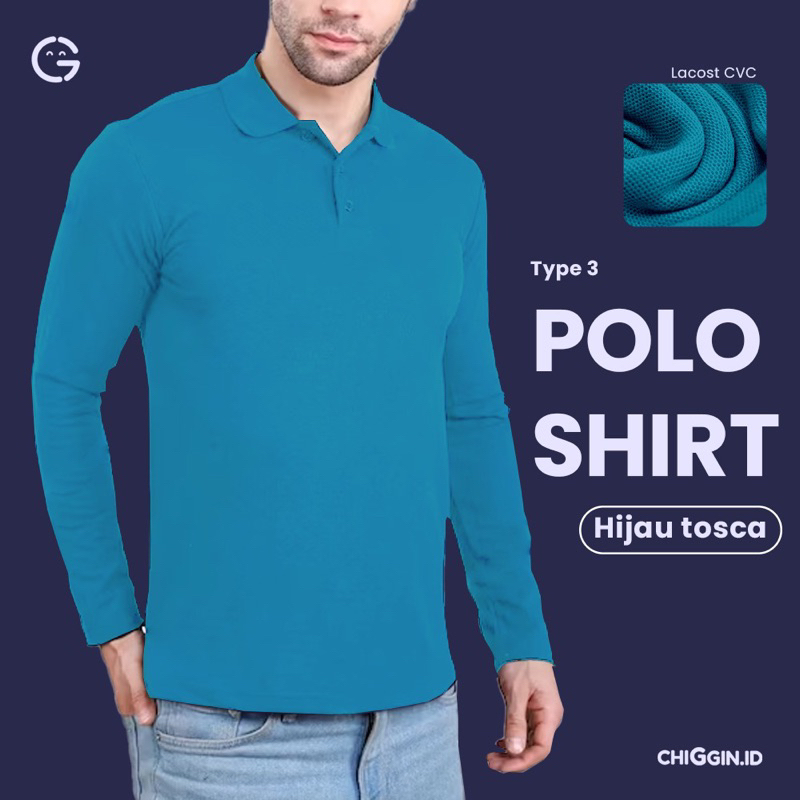 NEW ARRIVAL type 3 polo shirt LONG SLEEVE bahan lacoste cvc premium