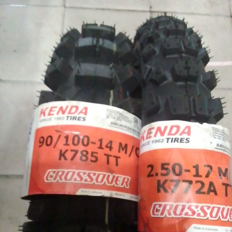 ban trail kenda  ring 14/17 sepasang depan dan belakang ukuran 90-100/14 dan 250/17